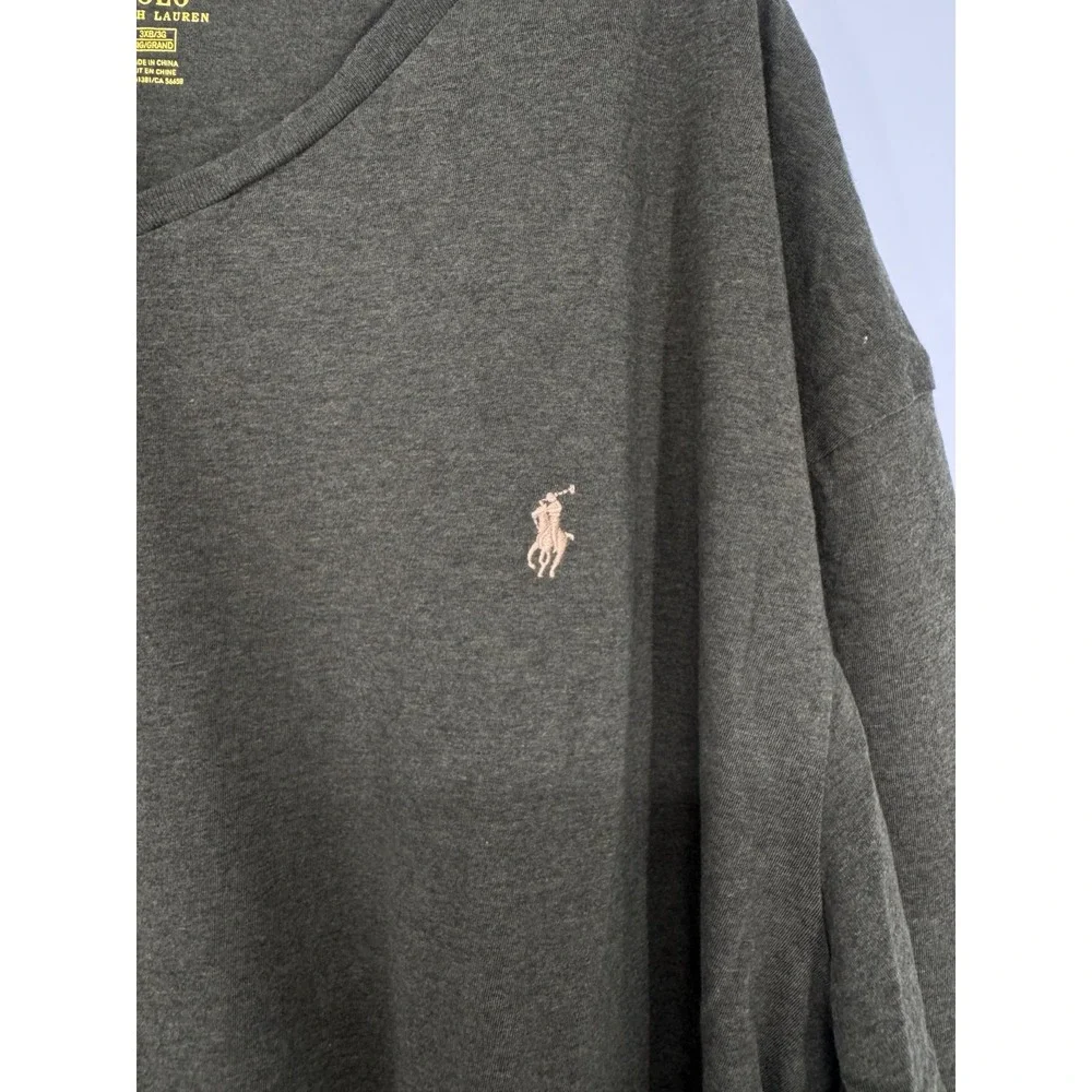 Polo Ralph Lauren T Shirt 3XL Big 3XB Olive Moss Pony Logo Short Sleeve V Neck